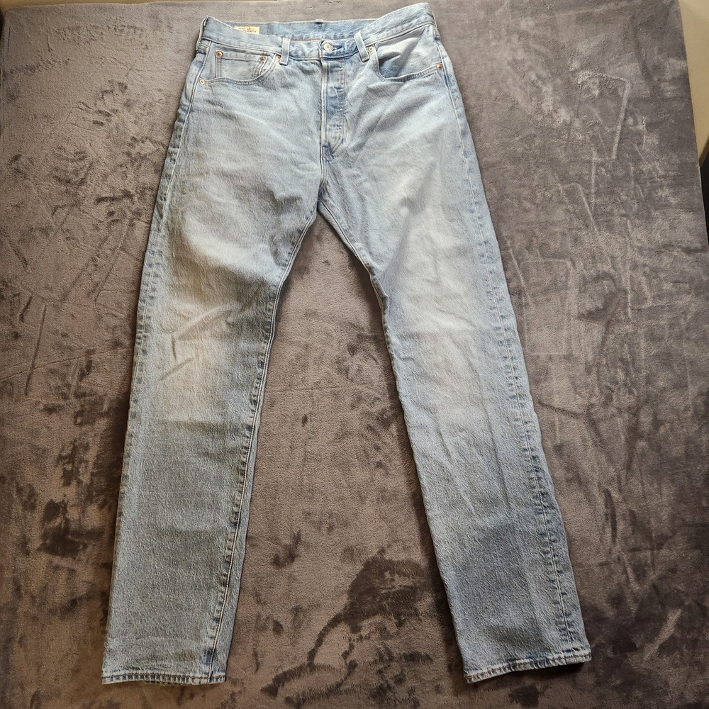 Levis 501 '93 Jeans Mens 32x34 Blue Button Fly Straight Leg Light Wash Premium